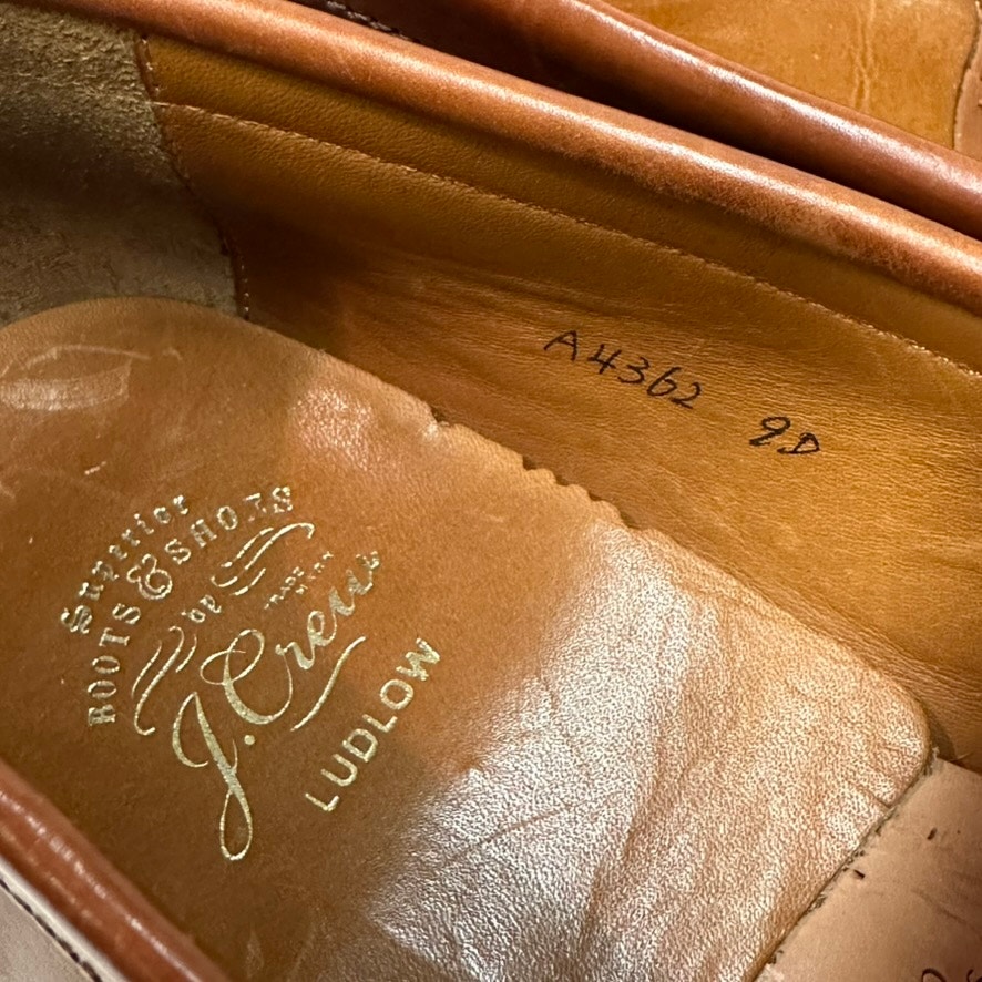 Excellent Grant Stone X J. Crew Ludlow Penny Loafer Brown Leather Bench Made 9 — image 8 of 8